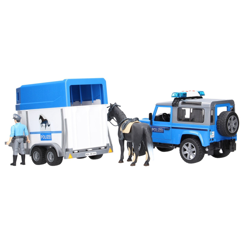 POLICJA LAND ROVER DEFENDER Z PRZYCZEPĄ BRUDER 02588