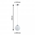 Globe Lampa wisząca IP44 max. 20W E27 Satynowe szkło/Chrom 230V