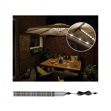 Oświetlenie pod parasol ogrodowy na USB 3000K 6x0,27m