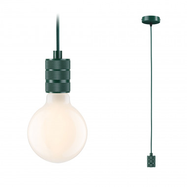 Lampa wisząca Neordic Tilla max1x60W E27 ciemno-zielony 230V tkanina/metal