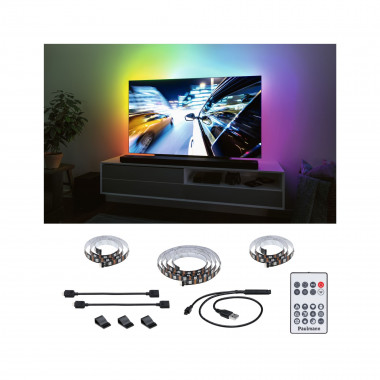 Zestaw taśma LED TV55 cali USB + pilot Dynamic Rainbow RGB 3,5W 5V czarny