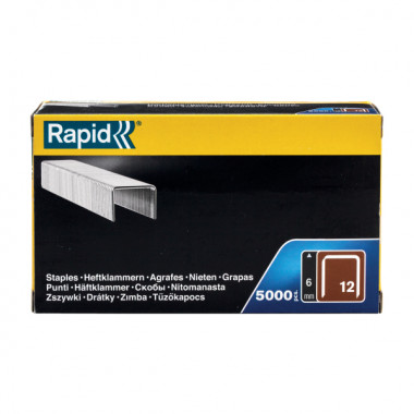 Zszywki Rapid z drutu płaskiego nr 12 (6 mm) - opakowanie 5000 szt. RAPID-40100517