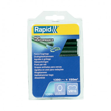 Zszywki zaciskowe do ogrodzenia Rapid VR16, zielone - opakowanie 1390 szt. RAPID-40108800
