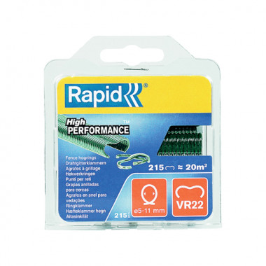 Zszywki zaciskowe do ogrodzenia Rapid VR22, zielone - opakowanie 215 szt. RAPID-40108802
