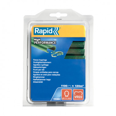 Zszywki zaciskowe do ogrodzenia Rapid VR22, zielone - opakowanie 1100 szt. RAPID-40108807