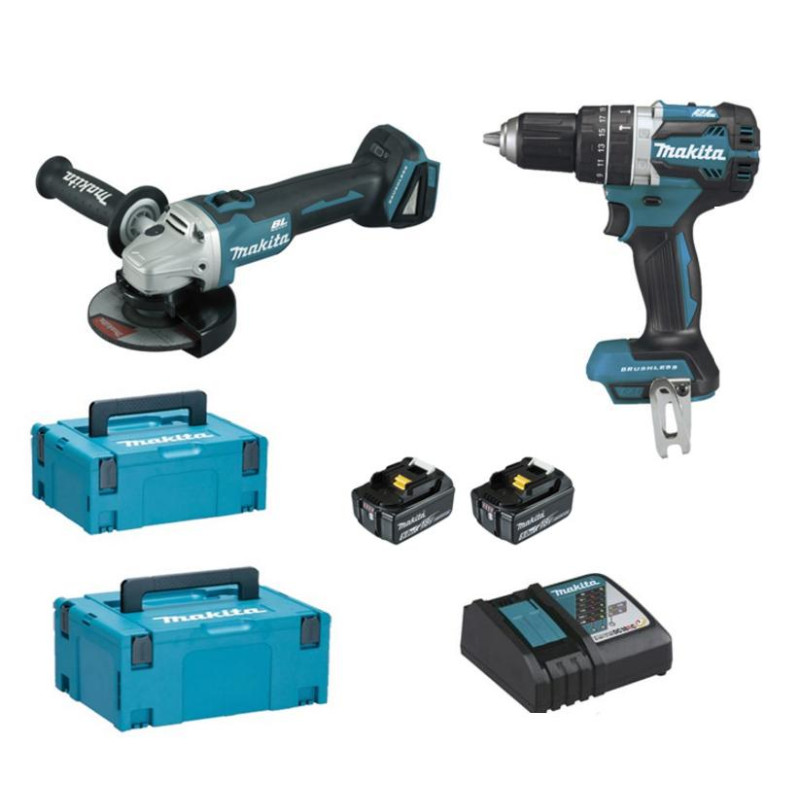 MAKITA ZESTAW 18V DLX2210TJ1 (DHP484Z+DGA506Z) 2x5,0Ah 