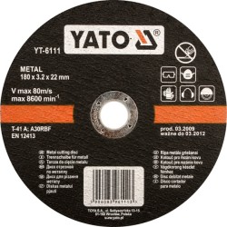 YATO TARCZA DO CIĘCIA METALU 125x1,2x22mm   5923 