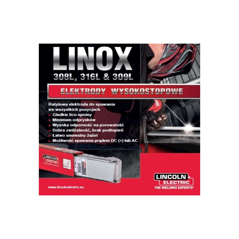 LINCOLN ELEKTRODA LINOX 316L 4,0mm 3,12kg DO STALI WYSOKOSTOPOWYCH 