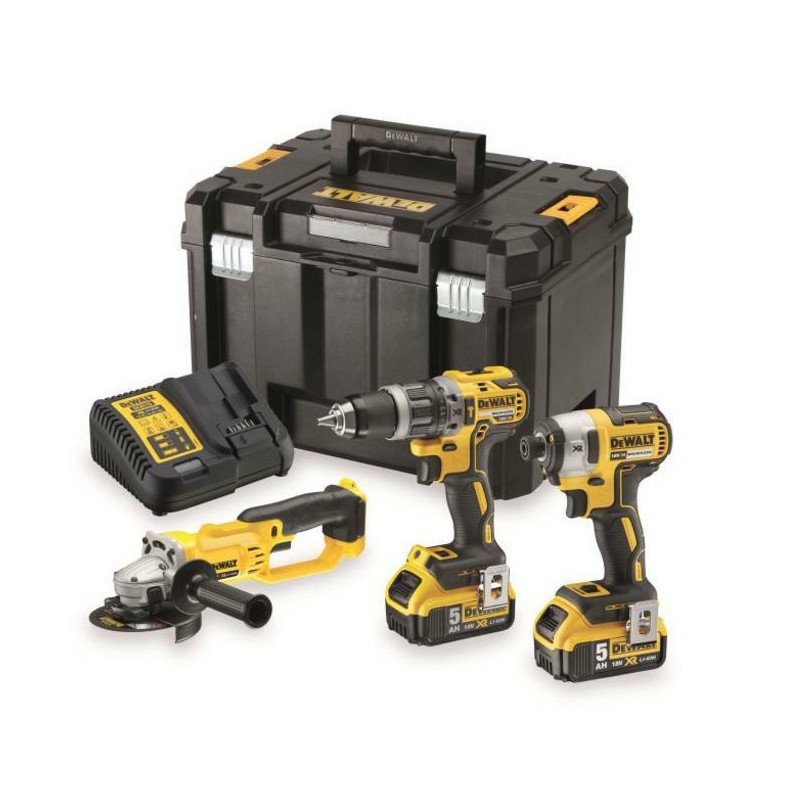 DEWALT ZESTAW COMBO 18V DCK383P2T (DCD796+DCF887+DCG412) 2x5,0Ah TSTAK 