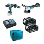 MAKITA.ZES.COMBO 18V DLX2255TJ (DGA513+DDF481) 2x5,0Ah +B-51655 +B-45288 +B-45185 