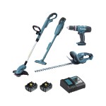 MAKITA WKRĘTARKA UDAROWA DHP453 + KOSA DUR181 +NOŻYCE DO ŻYWOPŁOTU DUH523 +ODKURZACZ DCL180  2x3,0Ah 