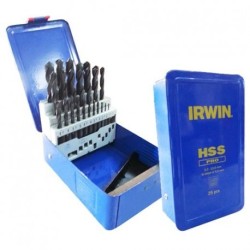 IRWIN WIERTŁO METAL HSS DIN-338 KOMPLET 25szt. 1.0 - 13.0 mm co 0.5 mm 