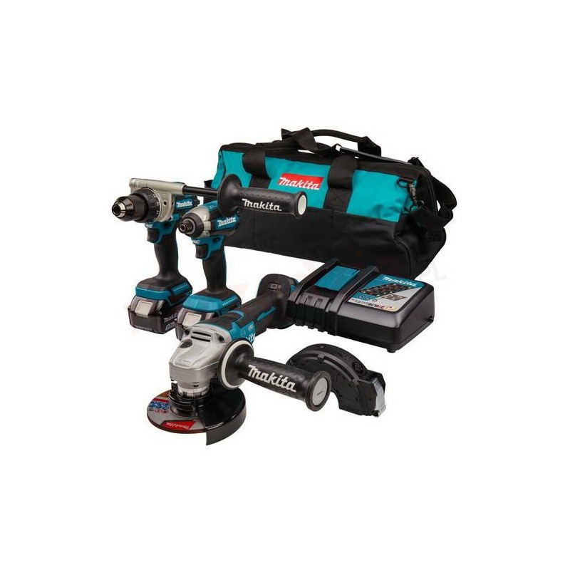 MAKITA.ZES.COMBO 18V DLX3156TX1 (DDF486+DTD153+DGA508) 2x5,0Ah TORBA 