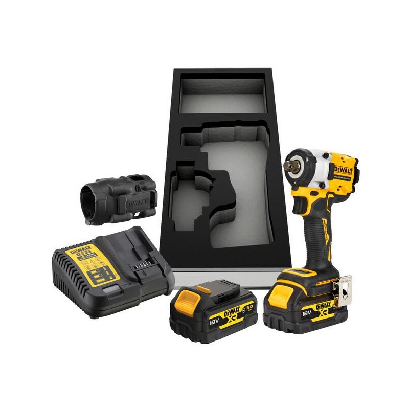 DEWALT.KLUCZ UDAROWY 1/2" 18V 406Nm 2x5,0Ah PIERŚCIEŃ DCF921P2G 