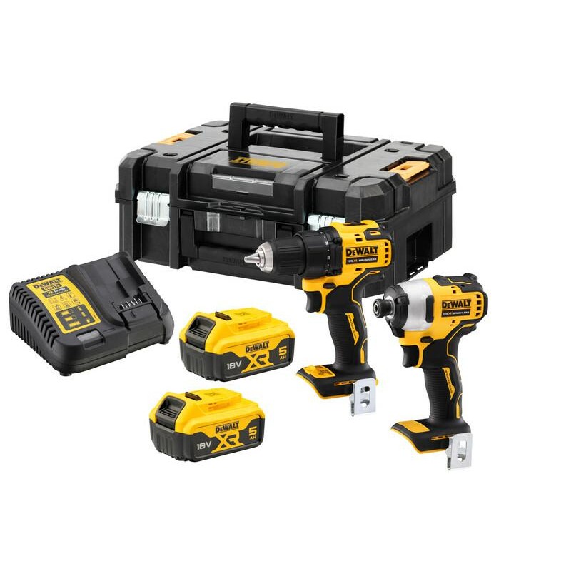 DEWALT ZESTAW COMBO 18V WKRĘTARKA DCD708 + ZAKRĘTARKA DCD809 2x5,0Ah TSTAK DCK2061P2T 