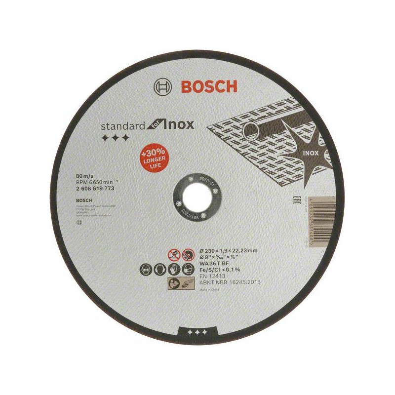 BOSCH TARCZA MET.230mm x 1,9mm x 22mm STANDARD FOR INOX 