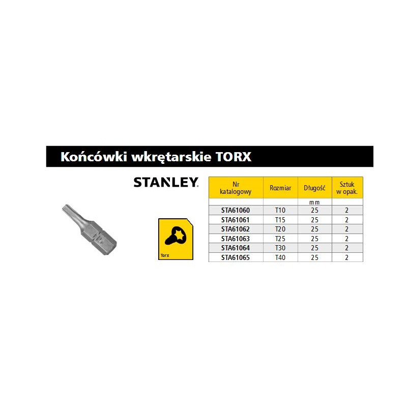STANLEY KOŃCÓWKA TORX T40 x 25mm /2szt. 