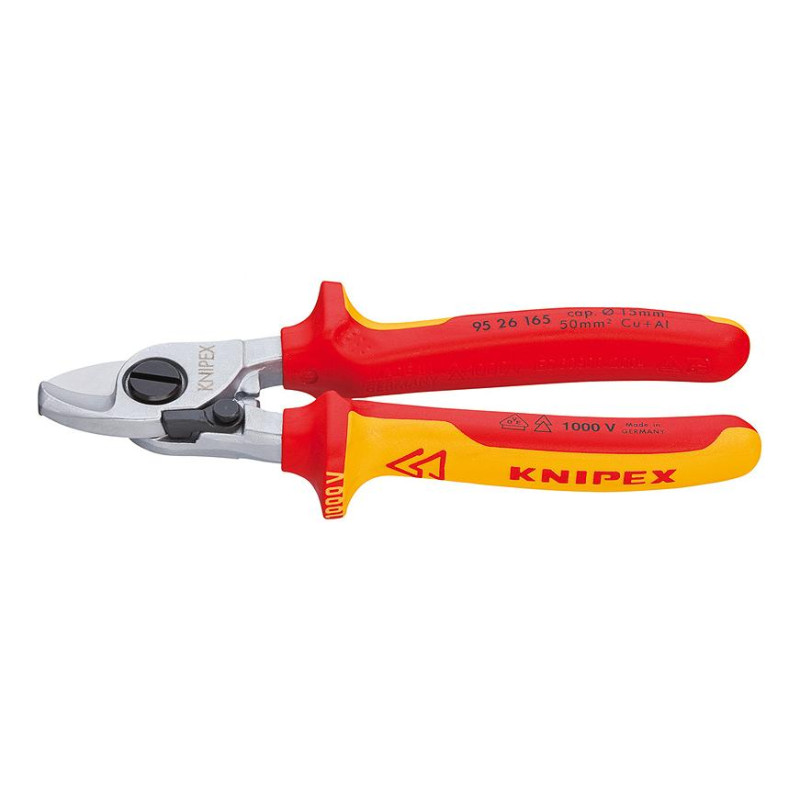 KNIPEX NOŻYCE IZOLOWANE 1000V DO CIĘCIA KABLI I PRZEWODÓW 165mm Fi15mm / 50mm2 