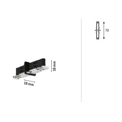 Rozłącznik szynowy URail czarny mat / metal
