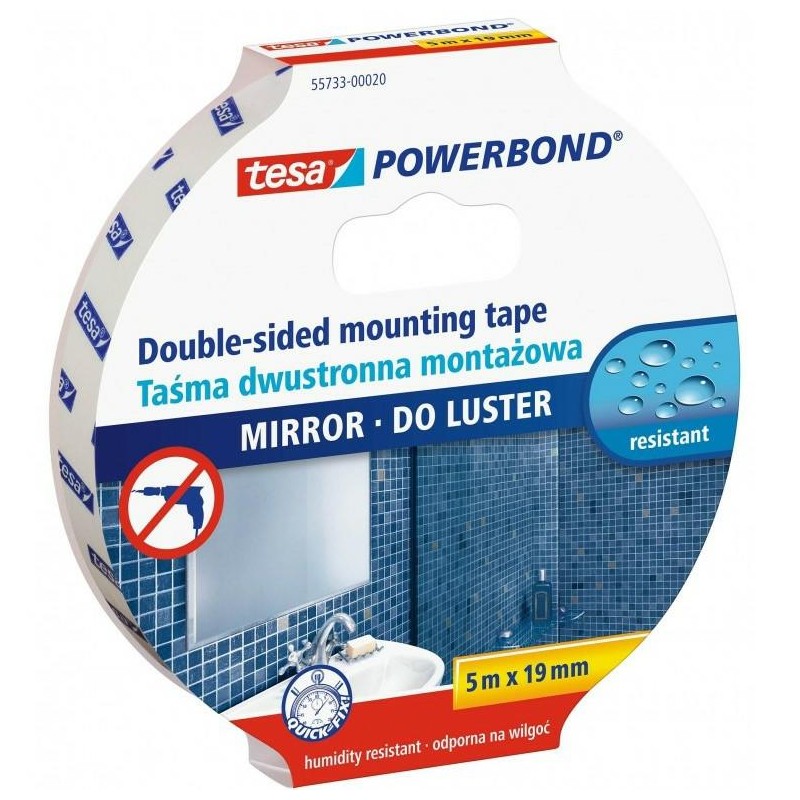 TESA TAŚMA DWUSTRONNA POWERBOND 5m x 19mm DO LUSTER 