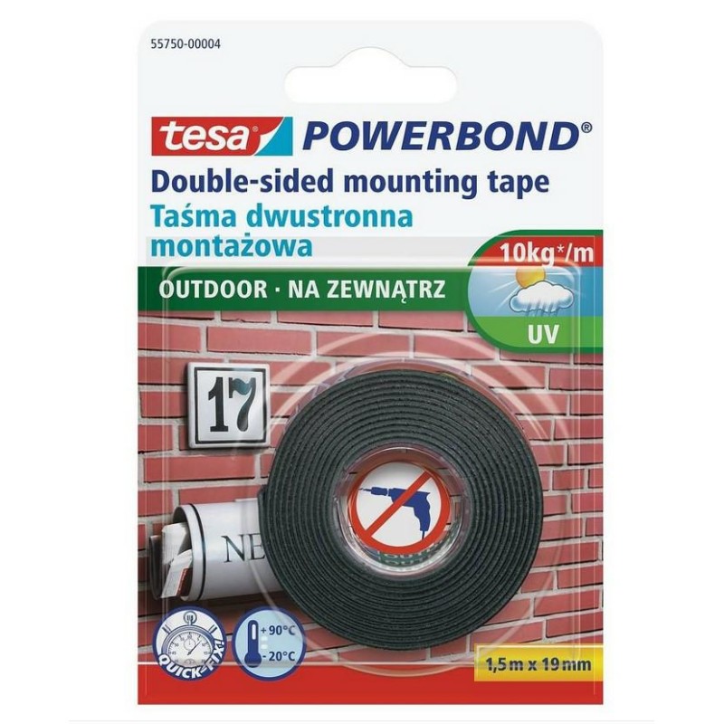 TESA TAŚMA DWUSTRONNA POWERBOND 1,5m x 19mm ZEWNĘTRZNA 