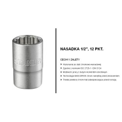 STANLEY NASADKA 1/2" 12-KĄTNA 24mm MAT 