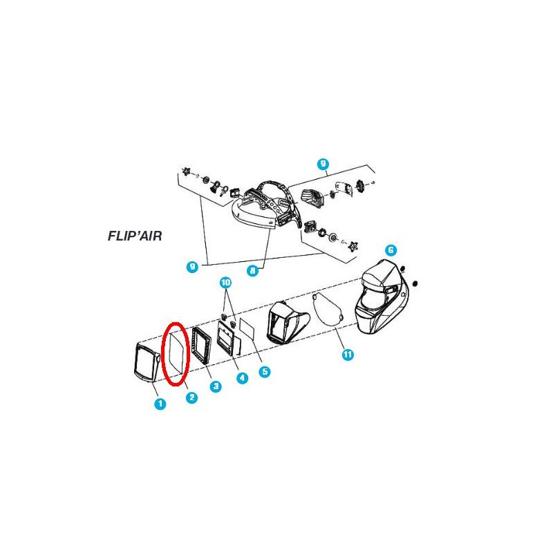 WELDLINE OSŁONA PRZEDNIA DO PRZYŁBICY FLIP AIR 