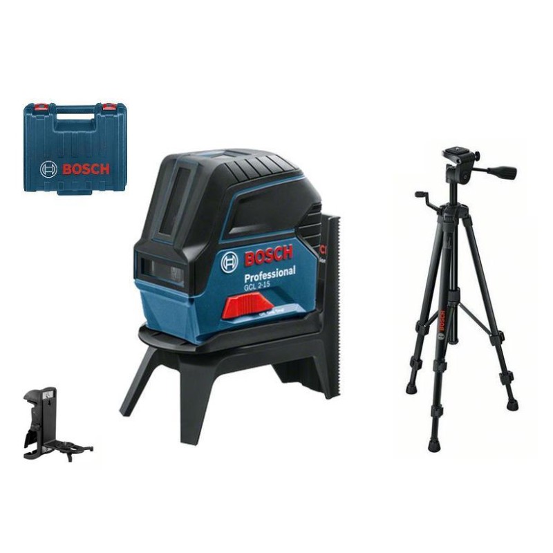 BOSCH LASER KRZYŻOWY GCL 2-15 +UCHWYT RM 1 +ZACISK BM 3 WALIZKA 