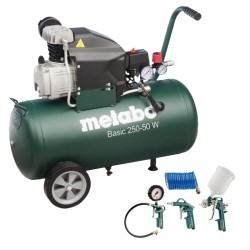 METABO SPRĘŻARKA OLEJOWA 230V 50L BASIC 250-50 W + ZESTAW NARZEDZI PNEUMATYCZNYCH LPZ4 