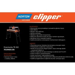 NORTON PRZECINARKA STOŁOWA DO CERAMIKI CLIPPER TR202 DŁUGOŚĆ CIĘCIA 650mm 