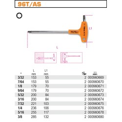 BETA KLUCZ TRZP.KĄT.KPL.10szt./96T/AS10. 