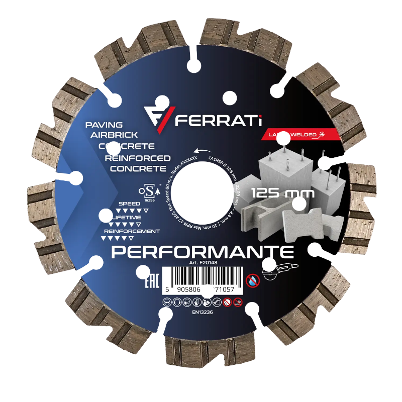 TARCZA DIAMENTOWA SEGMENTOWA 125mm PERFORMANTE FERRATI F20148