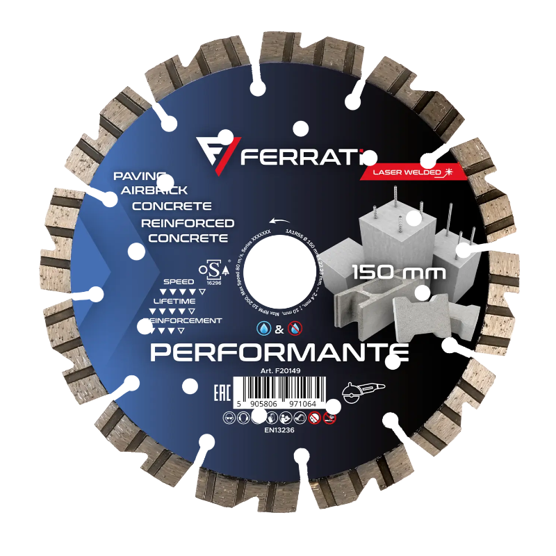 TARCZA DIAMENTOWA SEGMENTOWA 150mm PERFORMANTE FERRATI F20149