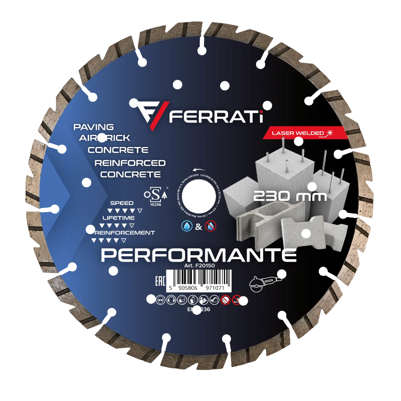 TARCZA DIAMENTOWA SEGMENTOWA 230mm PERFORMANTE FERRATI F20150