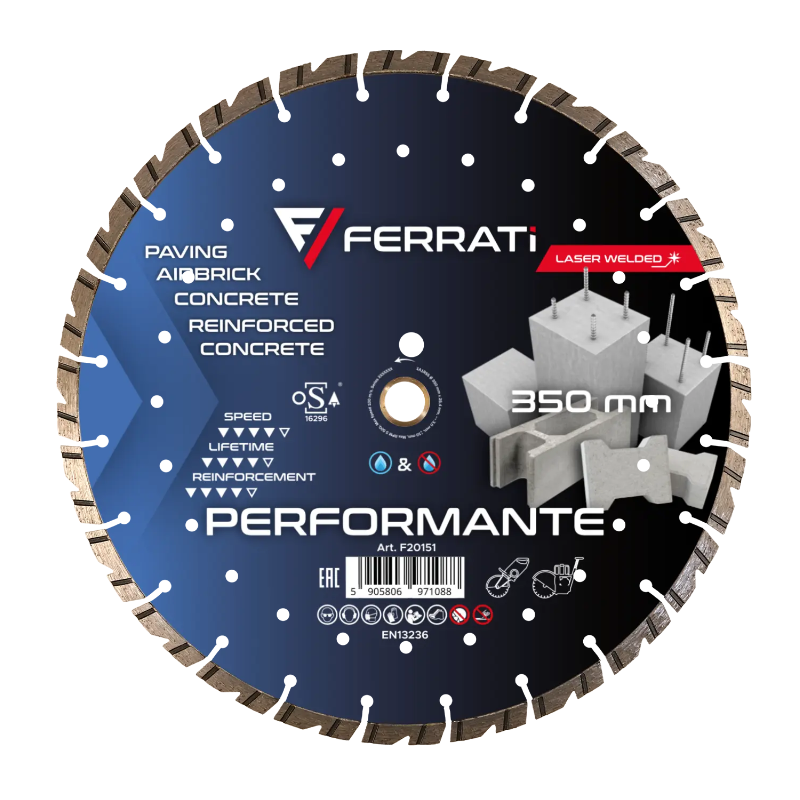 TARCZA DIAMENTOWA SEGMENTOWA 350mm PERFORMANTE FERRATI F20151