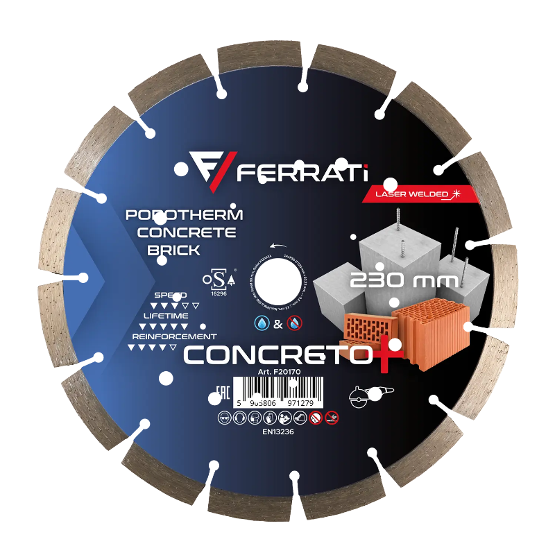 TARCZA DIAMENTOWA SEGMENTOWA 230mm CONCRETO PLUS FERRATI F20170